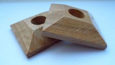 x 2 Pyramid OAK Lacquered Pipe Covers / Rad Rings / Collars for 15mm pipe