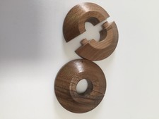 x2 (OC) Walnut Lacquered Pipe Covers/ Rad Rings/ Pipe Rose/ Collar- 15mm