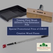 Treatex Floor Brush 220mm + Tray + Pole Deal