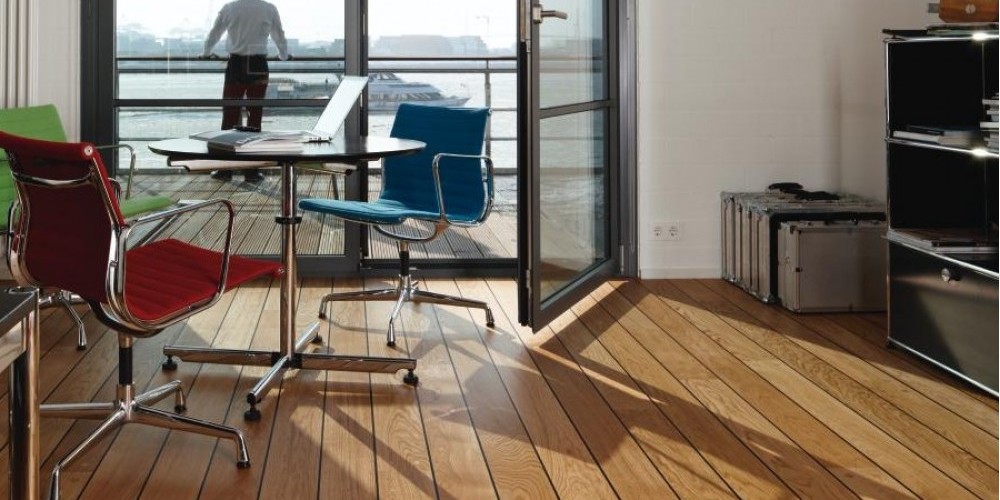 wood flooring in an office space