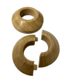 x 2 (22mm) Oak Lacquered Pipe Covers / Rad Rings / Collars for 22mm pipe