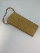 Solid Oak Lacquered Door Wedge With Rope Handle.