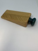 Solid Oak Lacquered Door Wedge With Coloured Handle.