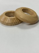 x 2 (22mm) Pine Lacquered Pipe Covers / Rad Rings / Collars for 22mm pipe