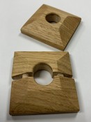 x 2 Pyramid Oak Oiled Pipe Covers / Rad Rings / Collars for 15mm pipe