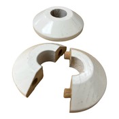 x2 (OC) White Painted Wooden Pipe Covers/ Rad Rings/ Pipe Rose/ Collar- 15mm